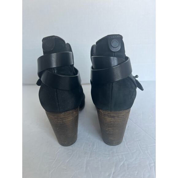 Rag & Bone Black Suede Leather Almond Toe Ankle Bootie Boots Block Heel Sz 11 - Picture 6 of 11